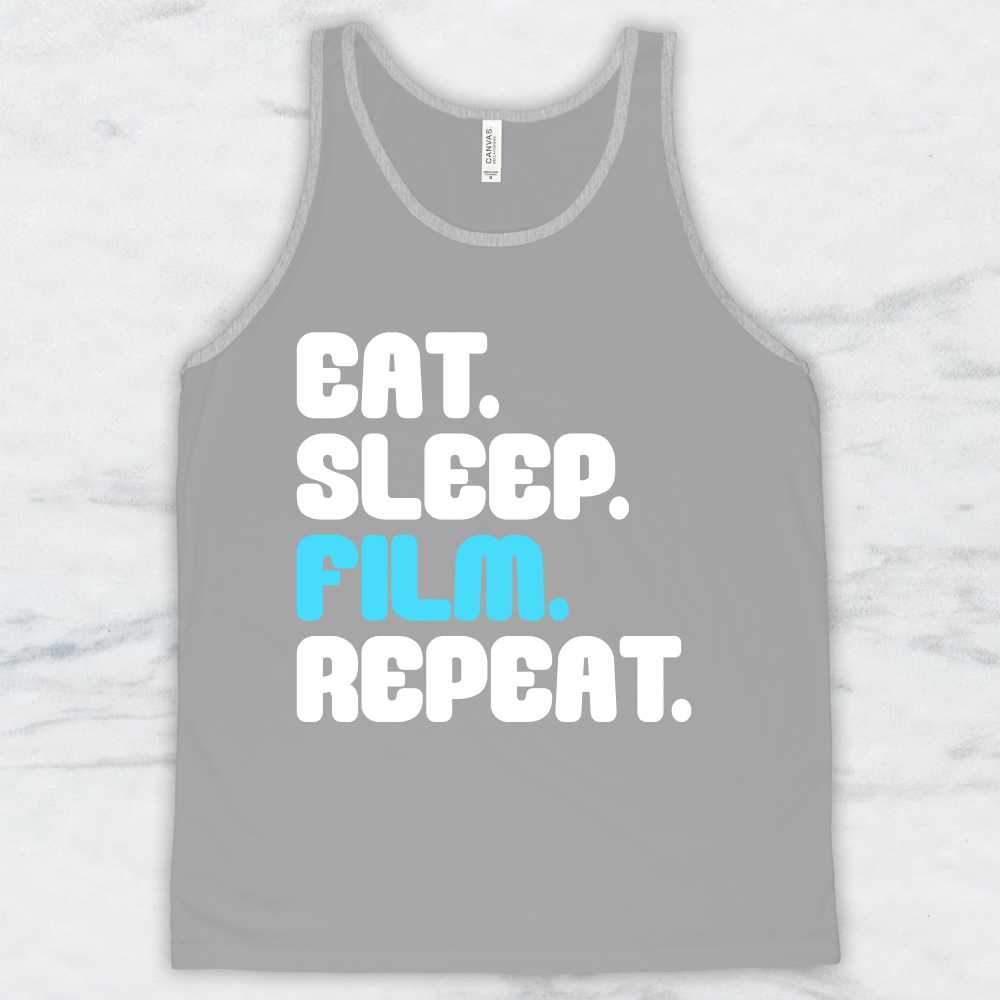 Eat. Sleep. Film. Repeat. T-Shirt, Tank Top, Hoodie For Men, Women & Kids