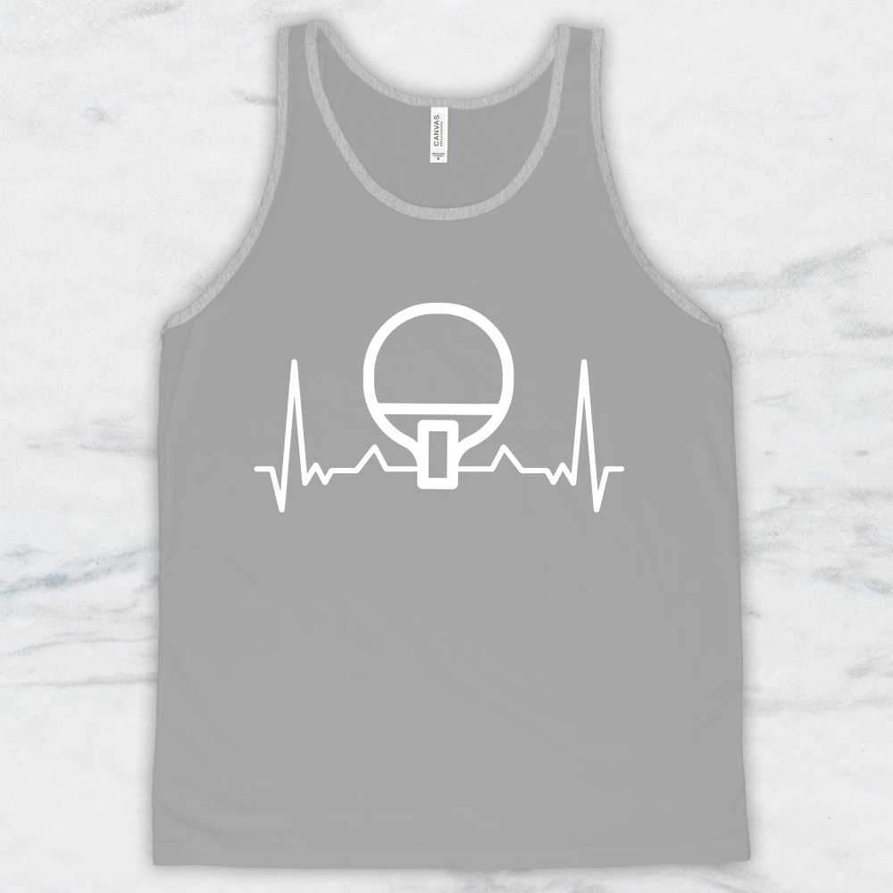 Table Tennis Heartbeat T-Shirt, Tank Top, Hoodie For Men, Women & Kids