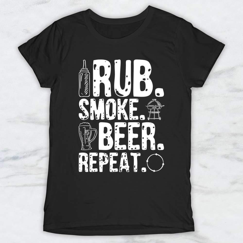 Rub Smoke Beer Repeat T-Shirt, Tank Top, Hoodie For Men Women