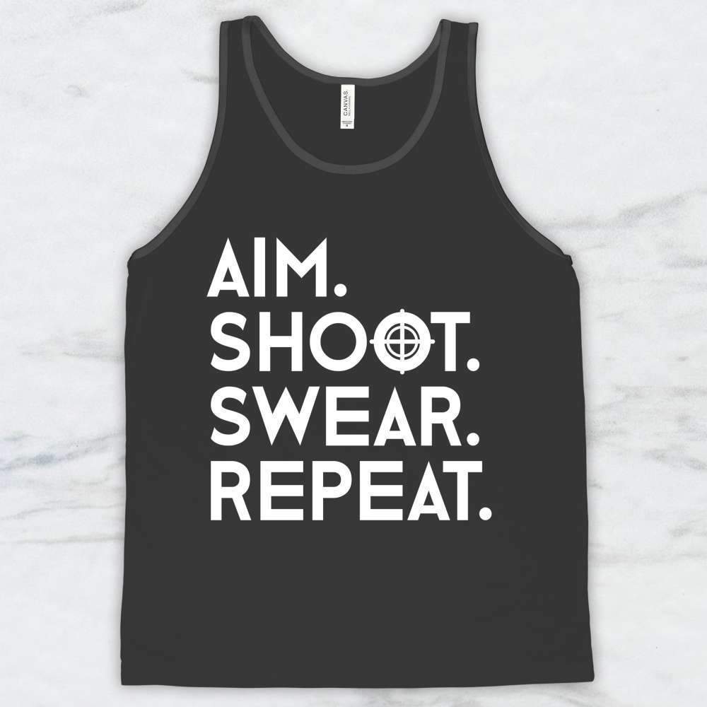 Aim Shoot Swear Repeat T-Shirt, Tank Top, Hoodie For Men Women & Kids
