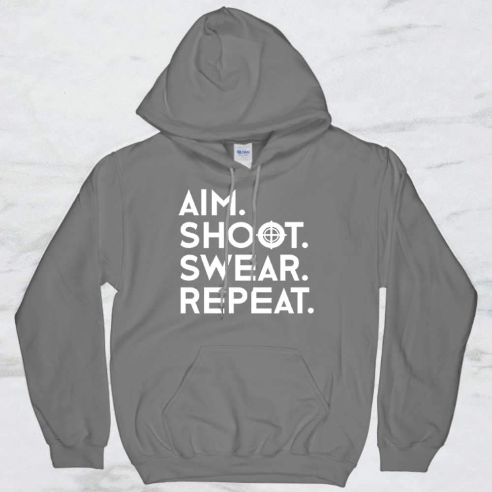 Aim Shoot Swear Repeat T-Shirt, Tank Top, Hoodie For Men Women & Kids