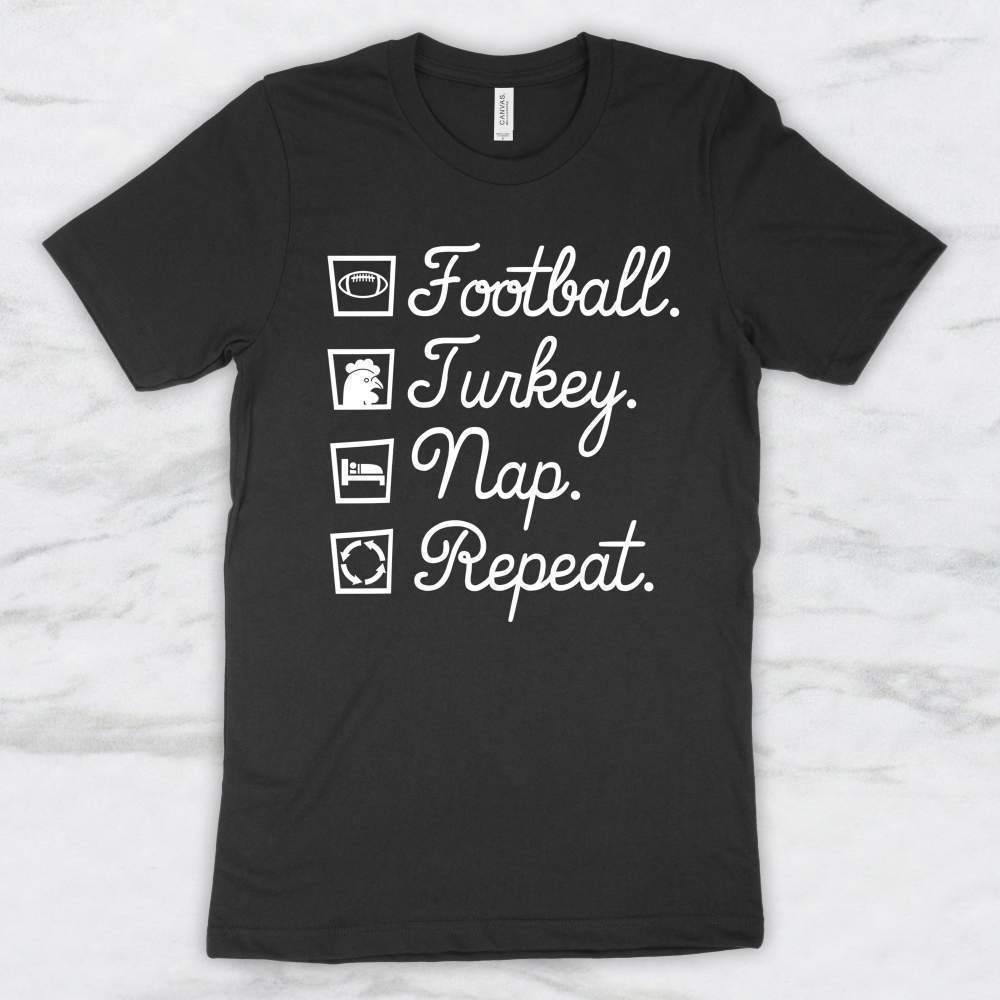 Football Turkey Nap Repeat T-Shirt, Tank Top, Hoodie Men Women & Kids