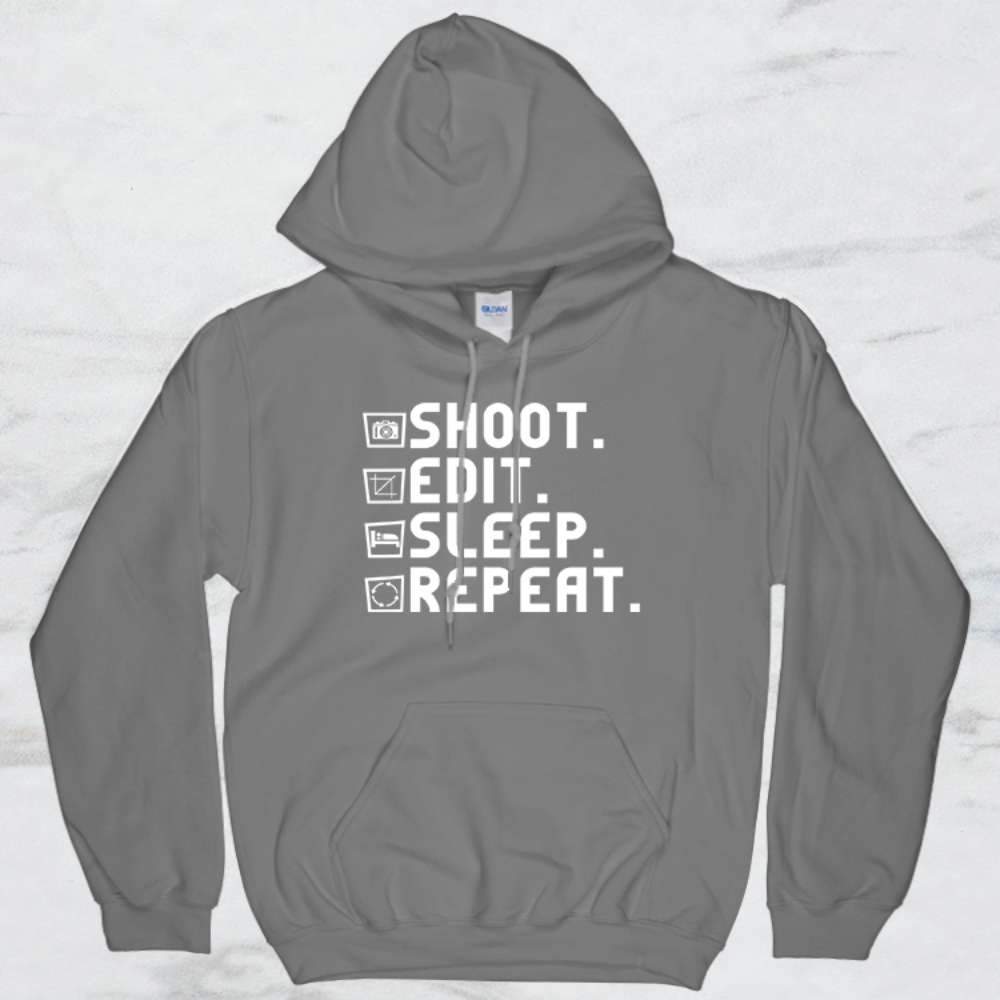 Shoot Edit Sleep Repeat T-Shirt, Tank Top, Hoodie For Men Women & Kids